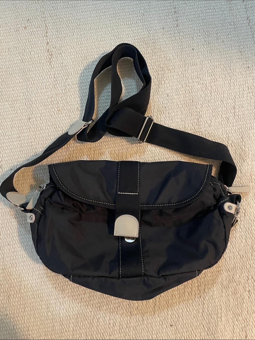 Agnes b. Black and cream  Crossbody Shoulder Bag